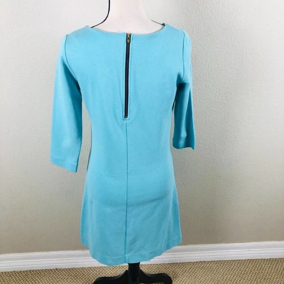 LILLY Pulitzer Dress Blue Turquoise Shift Knee Length Zip Versatile Size Small - Picture 13 of 16